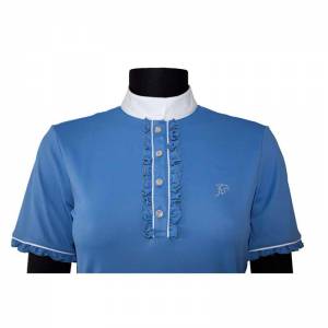 Anna Scarpati Ferna Competition-Shirt - Light-Blue - Buttons